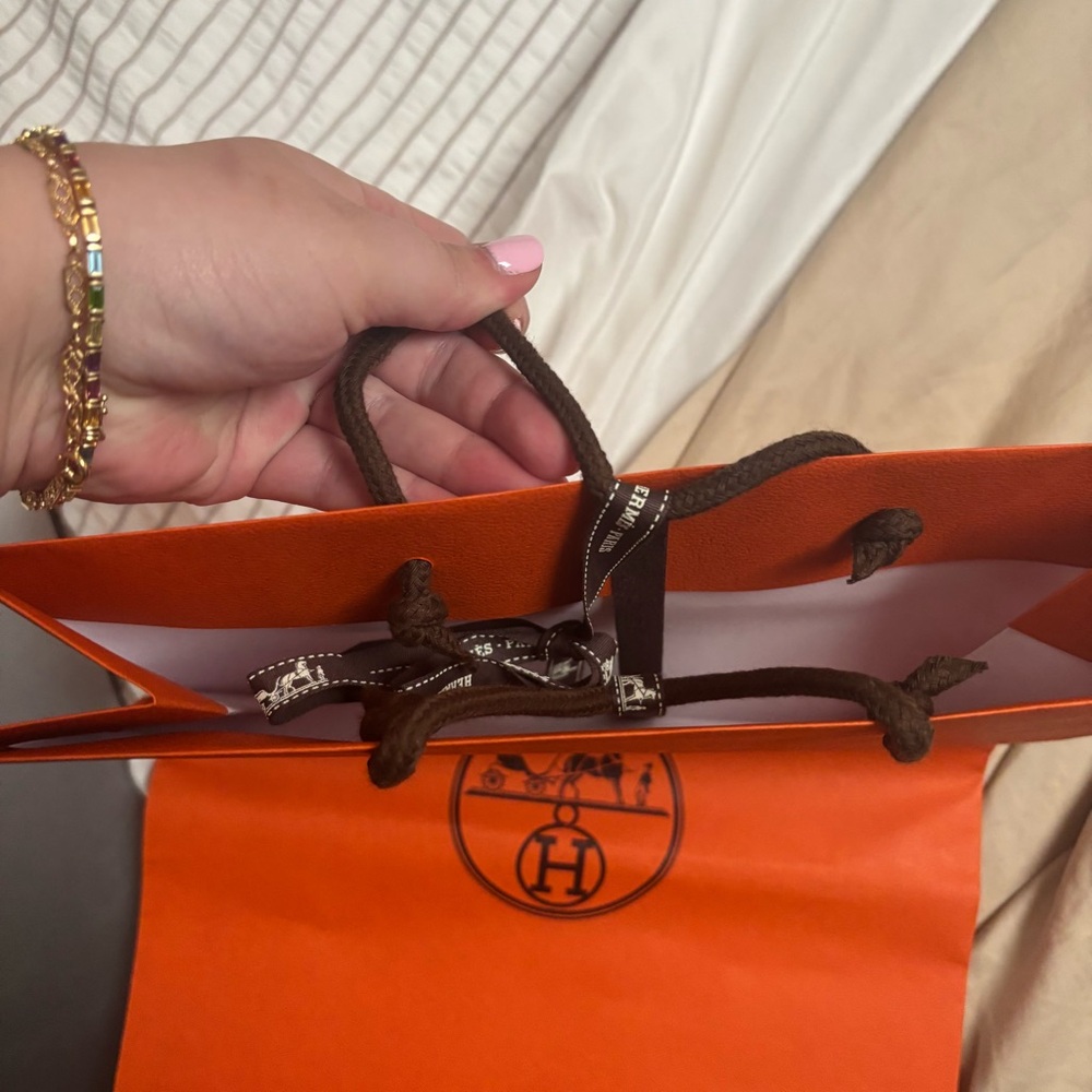 Hermès Orange Storage Bag with Iconic Logo and Ribbon - Picture 3 of 3